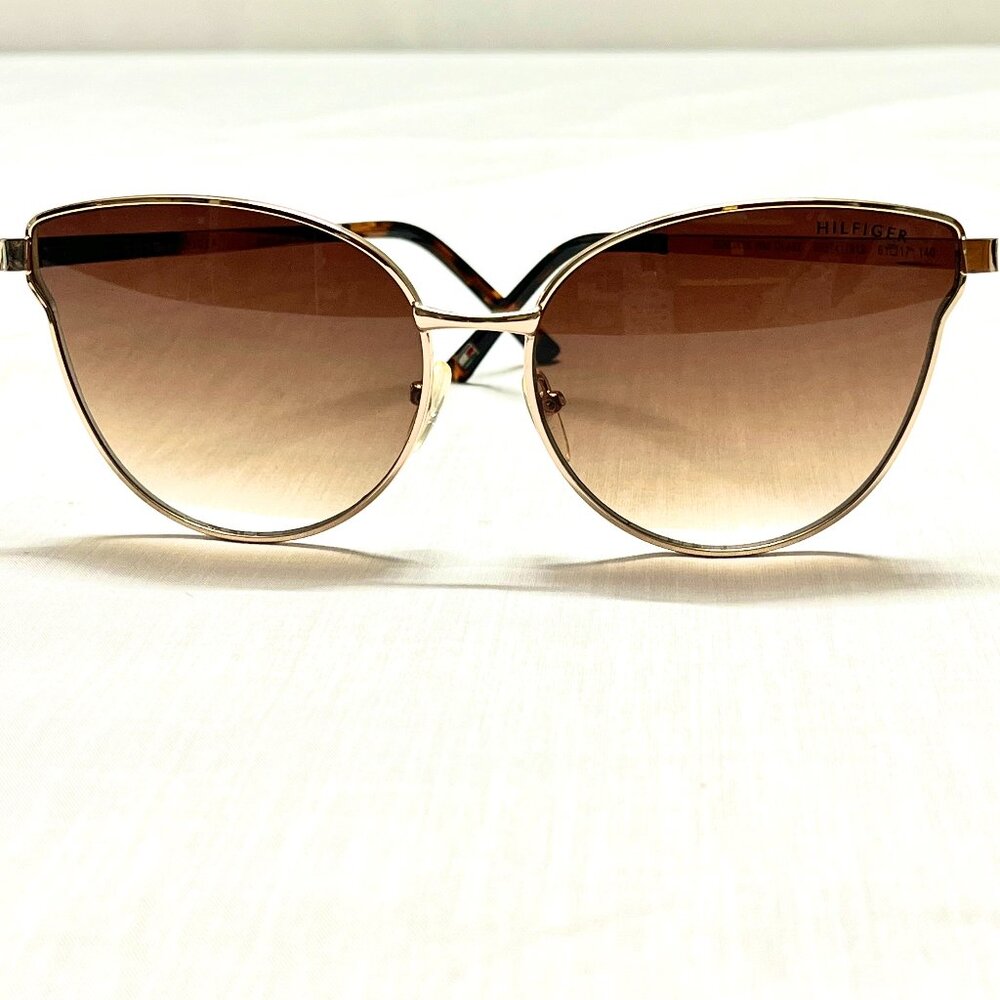 Tommy Hilfiger Zendaya WM OL482 Cat Eye Sunglasses Brown and Gold Frame